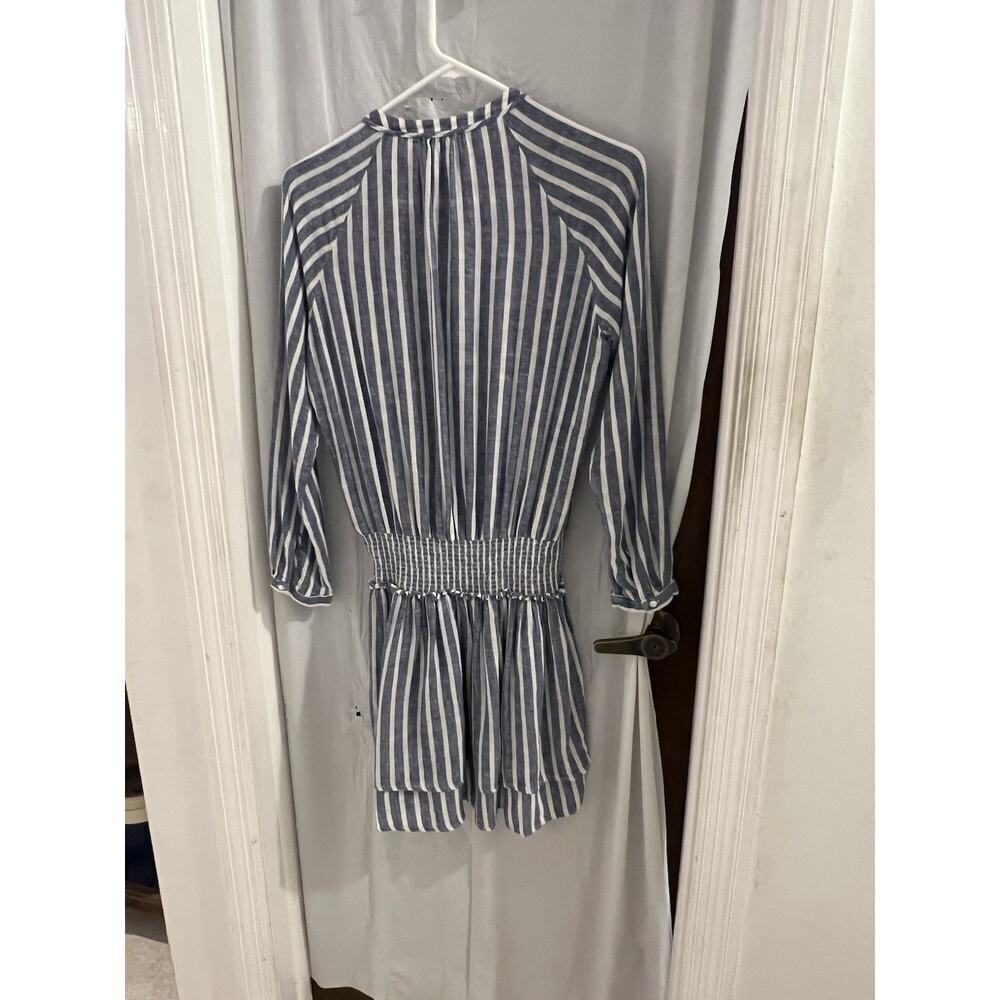 Rails Blue & White Striped Linen Blend Jasmine Mini Dress - Size XS - Picture 6 of 6